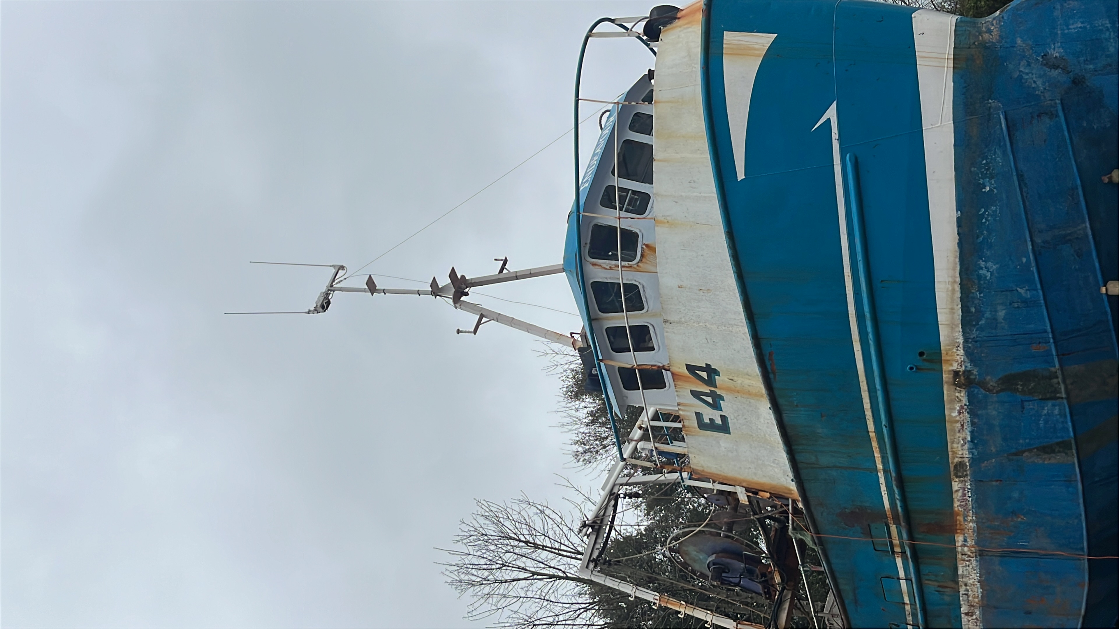 E44 hauled out — laid up