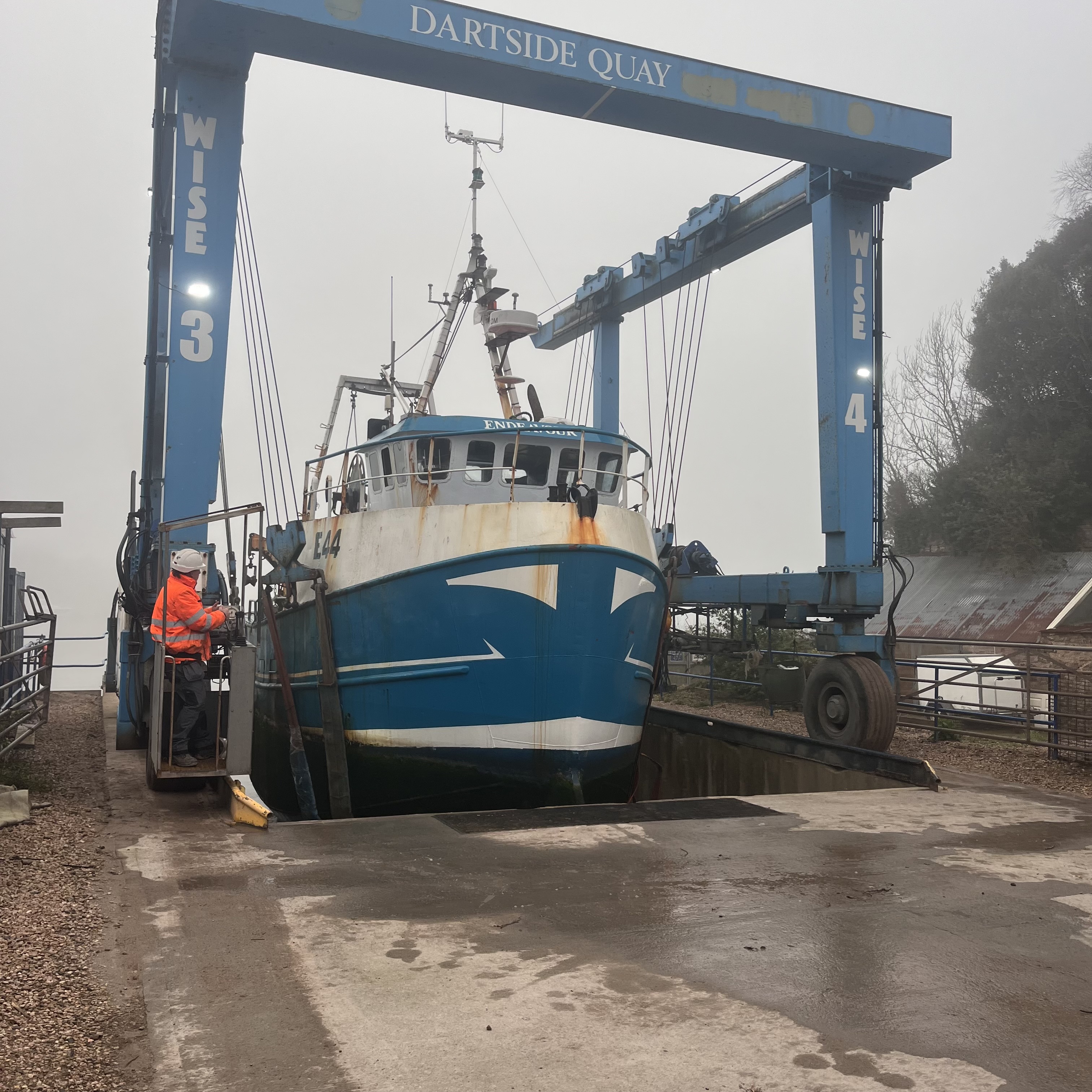 FV Endeavour E44 hauled out at Dartside Quay